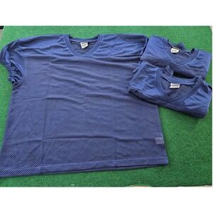 Performance Apparel V Neck Mesh Jersey L XL Navy Blue 3 Pack
